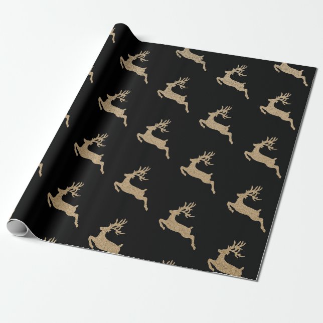 Papier Cadeau Noël Nouvel An Vip Deer Carton noir (Déroulé)