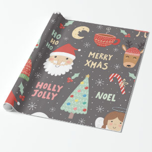 Papier Cadeau Noël Nuit d'hiver Fun Whimsical Fun