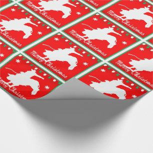 Papier Cadeau Noël occidental d'équitation de Taureau de cowbo