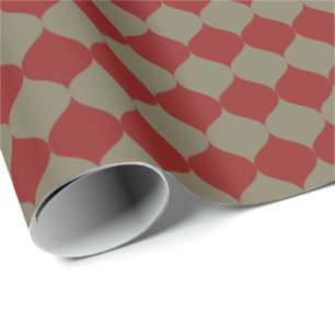 Papier cadeau Noël Ogee Sage Rouge Moderne 