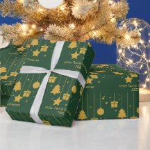 Noël Ornement Vert Or Personnalisé