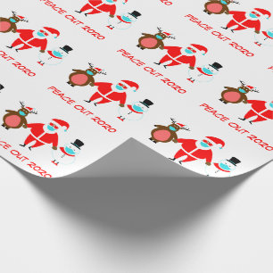 Papier Cadeau Noël Paix Sortie 2020 Black Père Noël Visage Ma