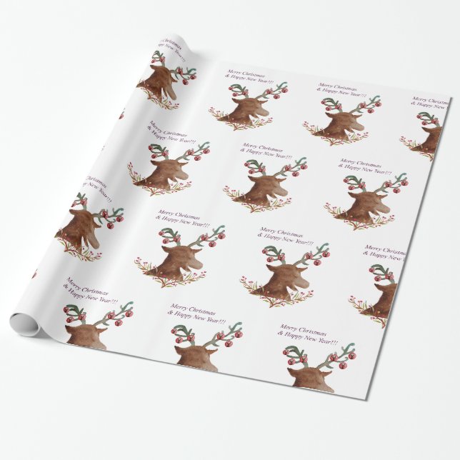 Papier Cadeau Noël, Papier d'emballage du Nouvel An (Déroulé)