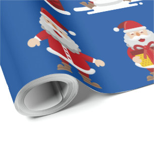 Papier Cadeau Noël Père Noël avec cadeaux