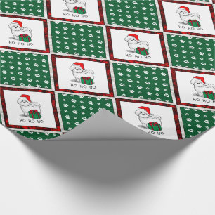 Papier Cadeau Noël Père Noël Bichon Frise Chien mignonne
