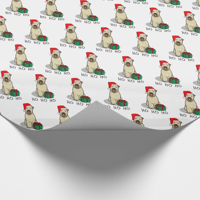 Papier Cadeau Noël Père Noël Wheaten Terrier (blé 1b2) mignonne (Coin)