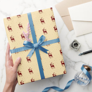 Papier Cadeau Noël Red Reindeer