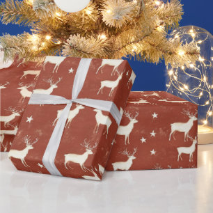 Papier Cadeau Noël Reindeer moderne