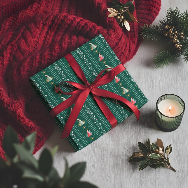 Papier Cadeau Noël Religieux Bethléem Marie Joseph Floral (Christmas Religious Bethlehem Marry Joseph Floral Wrapping Paper)