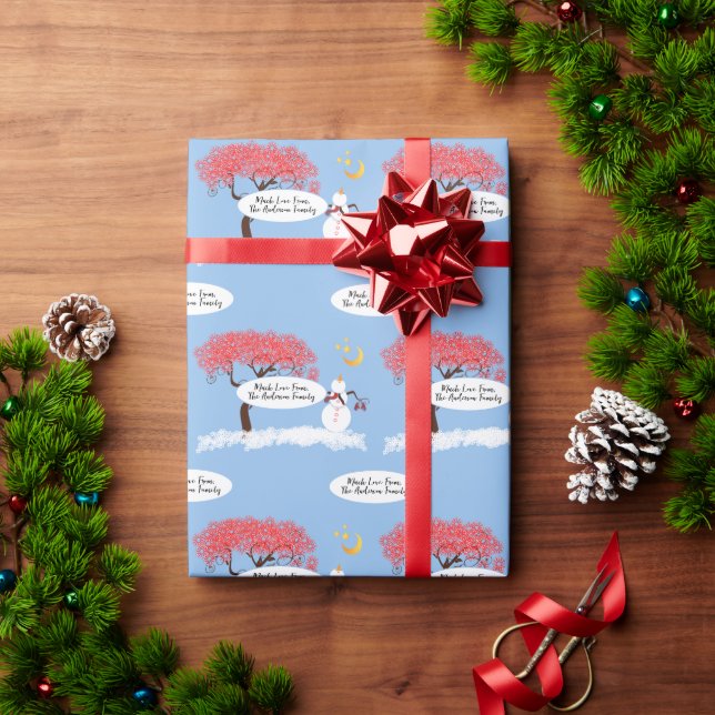 Papier Cadeau Noël Retro Pine Tree personnalisé (Cadeau de vacances)