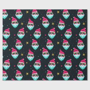 Papier Cadeau Noël Retro Pink Super Père Noël