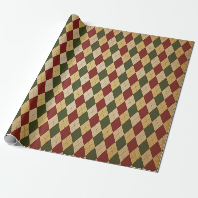 Papier Cadeau Noël Rétro Vintage (Déroulé)