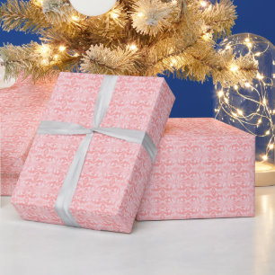 Papier Cadeau Noël rose et blanc