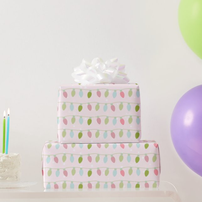 Papier Cadeau Noël rose pastel (Cadeaux de fête)