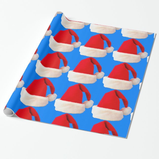 Papier Cadeau Noël rouge et blanc Fête du Père Noël (Déroulé)