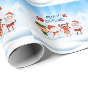 Papier Cadeau Noël Rudolf Le renne et les amis