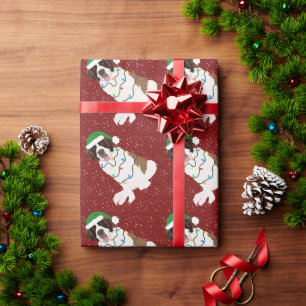 Papier Cadeau Noël Saint Bernard 