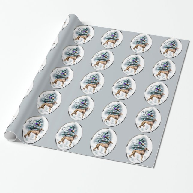 Papier Cadeau Noël saluki (Déroulé)