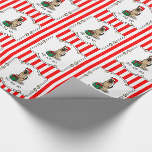 Papier Cadeau Noël Santa Hat Allemand Berger Chien mignonne