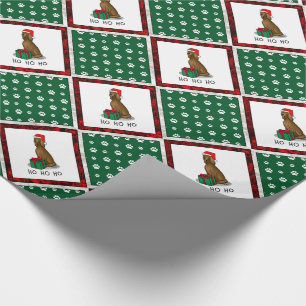 Papier Cadeau Noël Santa Hat Irlandais Setter Chien (rouge 1) mi