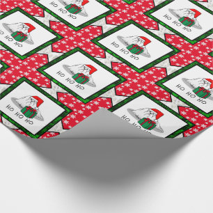 Papier Cadeau Noël Santa Hat Maltese Chien mignonne Drôle