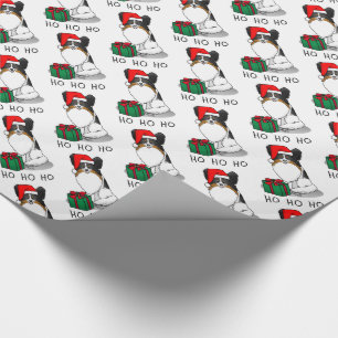Papier Cadeau Noël Santa Hat Papillon (tri-couleur) Chien mignon