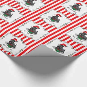 Papier Cadeau Noël Santa Hat Scottish Terrier (noir) mignonne