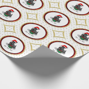 Papier Cadeau Noël Santa Hat Scottish Terrier (noir) mignonne