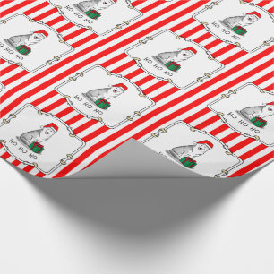 Papier Cadeau Noël Santa Hat Sibérien Husky (argent) mignonne