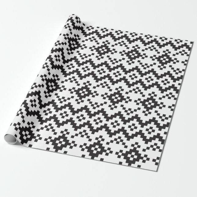 Papier Cadeau Noël Snowflakes Fair Isle Seamless Patternart (Déroulé)