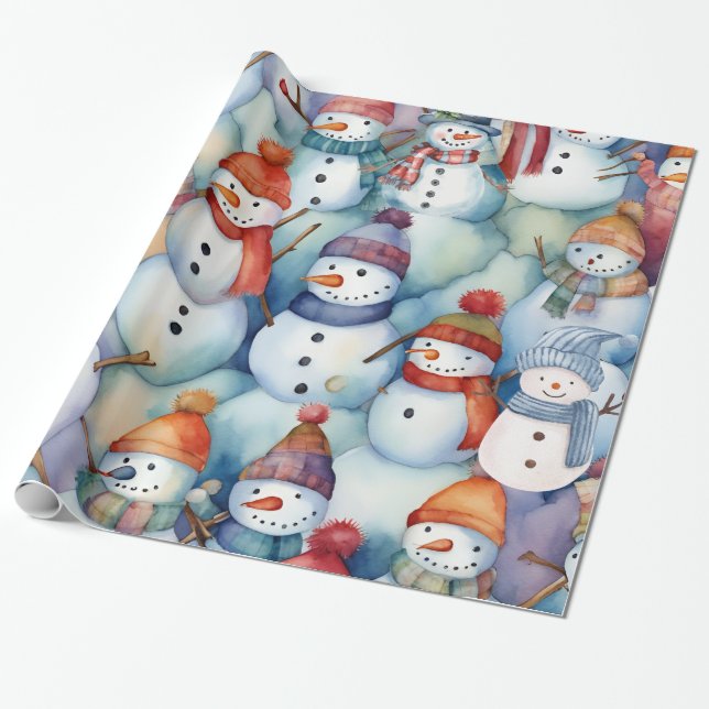Papier Cadeau Noël Snowman Kids (Déroulé)
