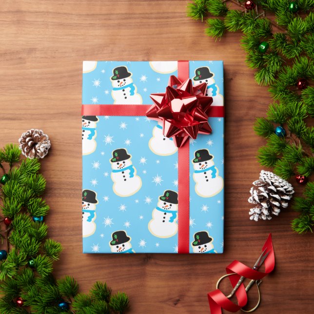 Papier Cadeau Noël Snowman Motif de cookies (Cadeau de vacances)