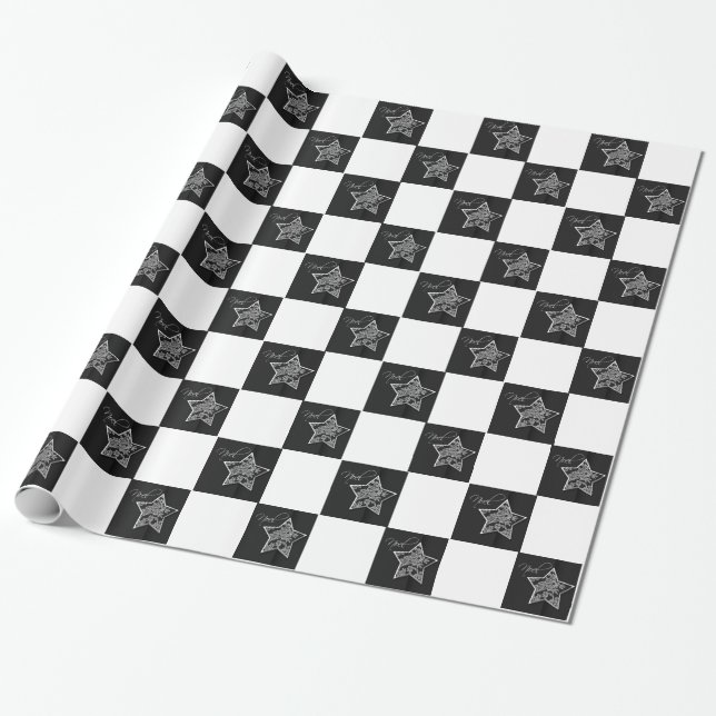 Papier Cadeau Noel Star Noël Jour férié Design (Déroulé)