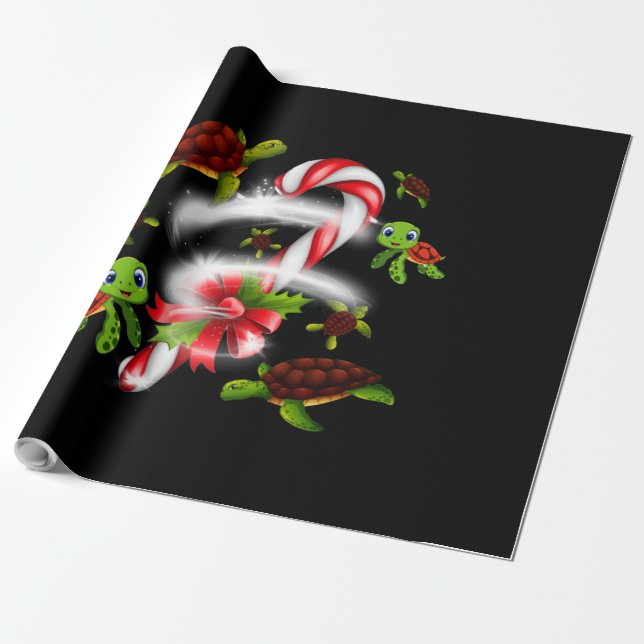 Papier Cadeau Noël sucré à la tortue (Déroulé)