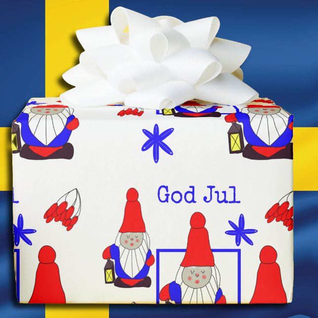 Papier Cadeau Noël suédois Gnome (Créateur téléchargé)