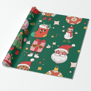 Papier Cadeau Noël Super rose moderne