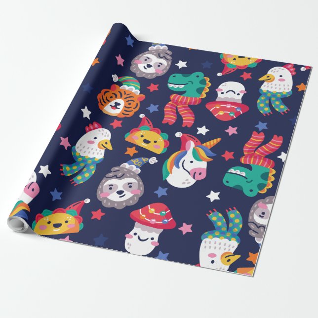 Papier Cadeau noël taco champignon tigre (Déroulé)