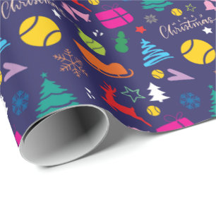 Papier Cadeau 🎄 Noël 🎾 tennis bleu marine