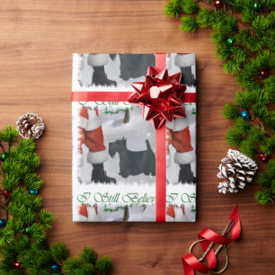 Papier Cadeau Noël Terrier Écossais