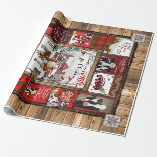 Papier Cadeau Noël, tous les coeurs rentrent à la maison Noël