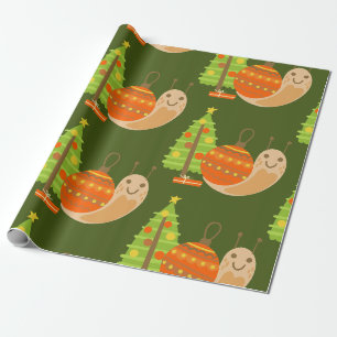Papier Cadeau Noël tropical july escargot été xmas