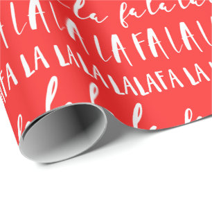 Papier Cadeau Noël typographique noir et rouge de LA de LA de L