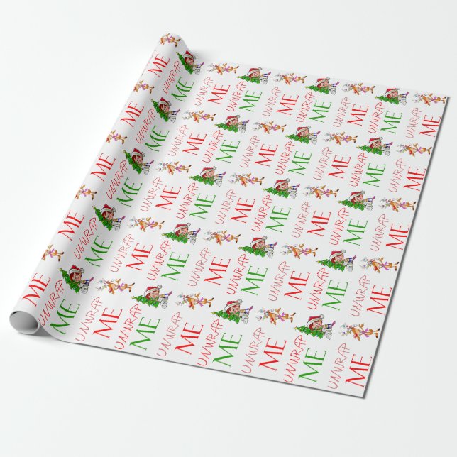 Papier Cadeau Noël Unwrap Me Boy et Rudolf Envelopper (Déroulé)