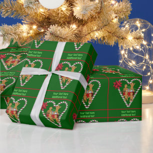 Papier Cadeau Noël Vacances Cute pain d'épices Personnalisé