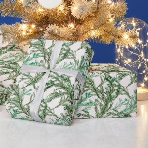 Papier Cadeau Noël Vacances d'aquarelle pin fête