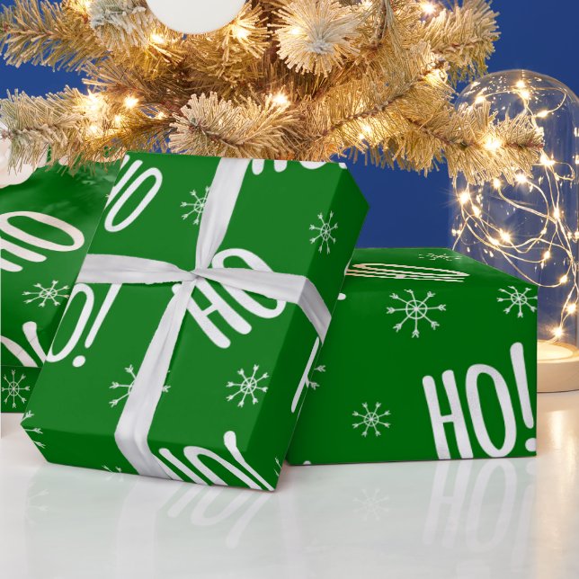 Papier Cadeau Noël Vacances Ho Ho Livre vert blanc (Vacances)