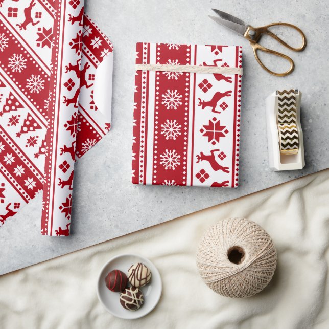 Papier Cadeau Noël Vacances Nordic Motif Cosy (Artisanat)