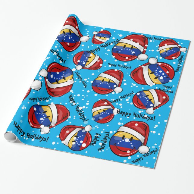 Papier Cadeau Noël vénézuélien très de sourire de drapeau (Déroulé)