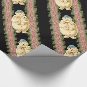 Papier Cadeau Noël victorien des bébés Snowman