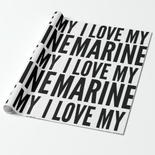 Papier Cadeau Noël vilain aime mon marine